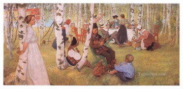 屋外での朝食 1913年 カール・ラーション Oil Paintings